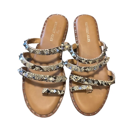 Sincerely Jules snakeskin studded sandals - Picture 1 of 5